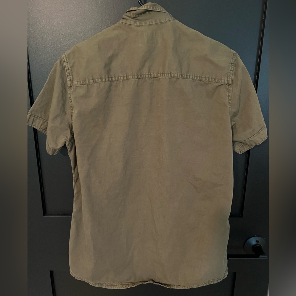 Rock & Republic Olive Green Button Down Cotton Shirt - Picture 4 of 4